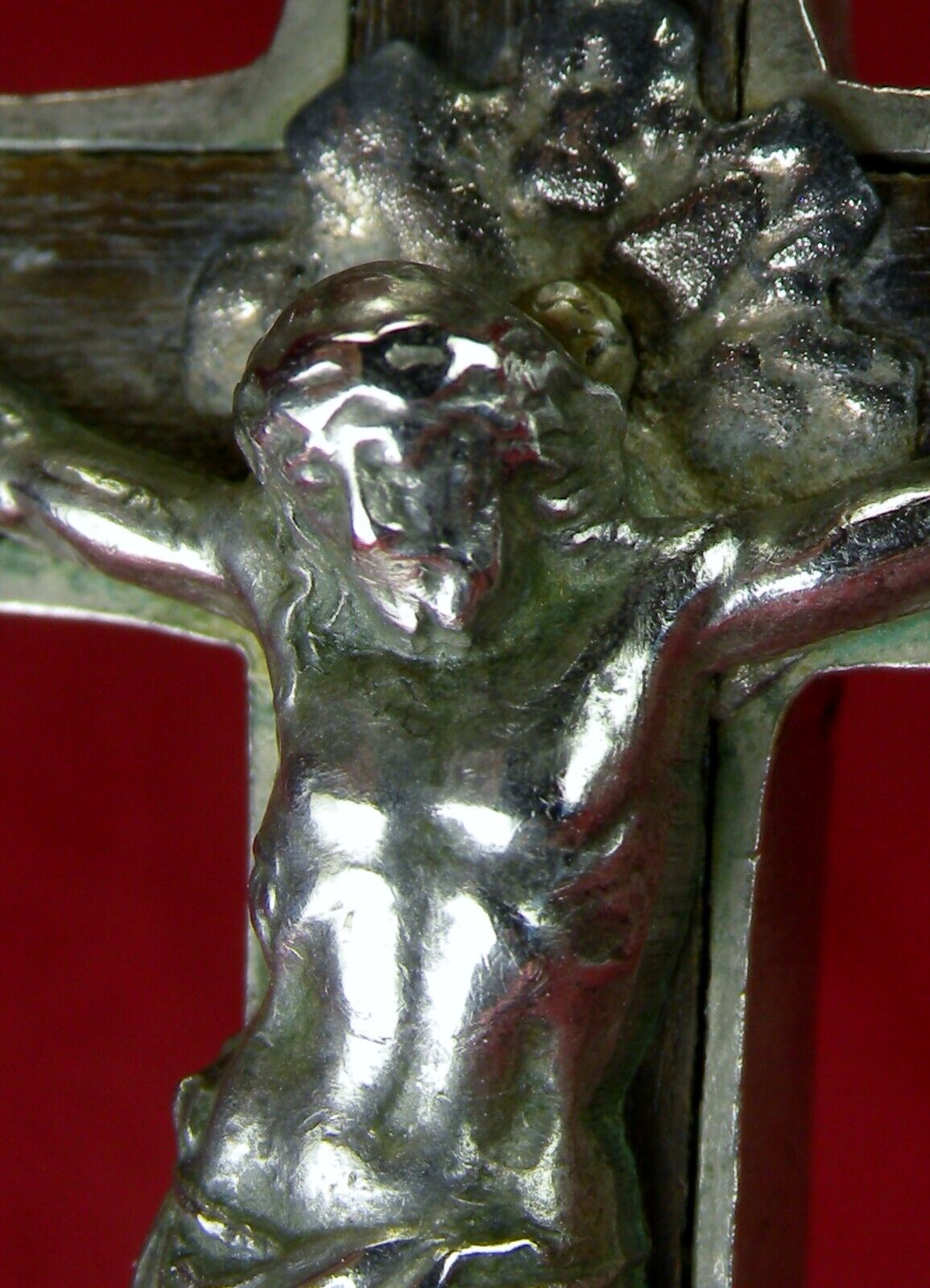 Carmelite Nun's Antique Ebony Silver & Bronze Habit Vestment 4 in Crucifix Cross