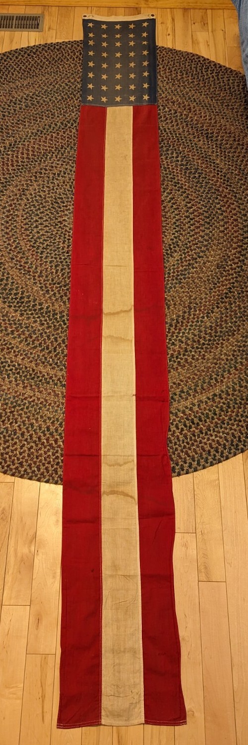 Original Antique United States 40 Star Thin Flag Banner 13.5