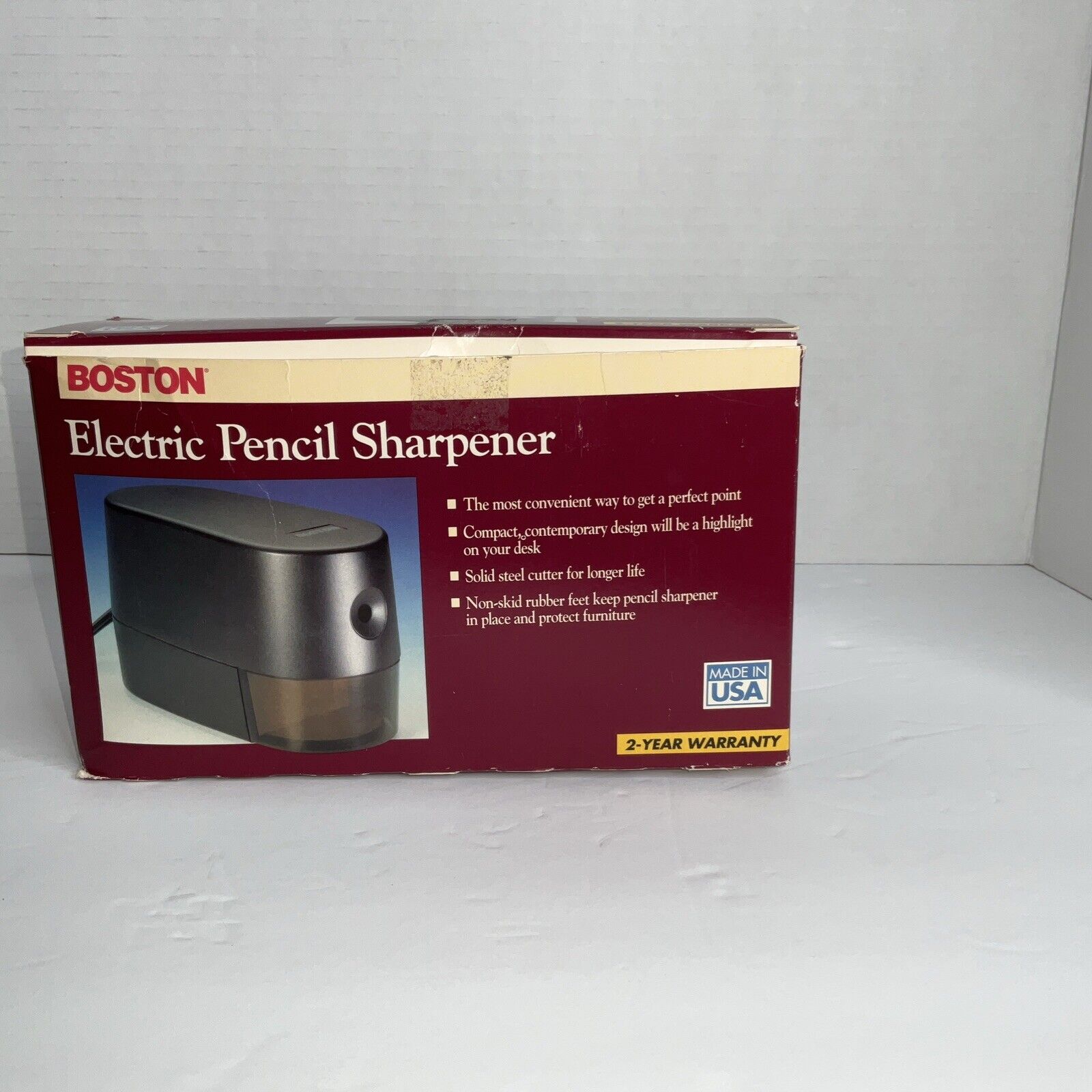 Boston Electric Pencil Sharpener Black Model#19240 Made In USA Tested