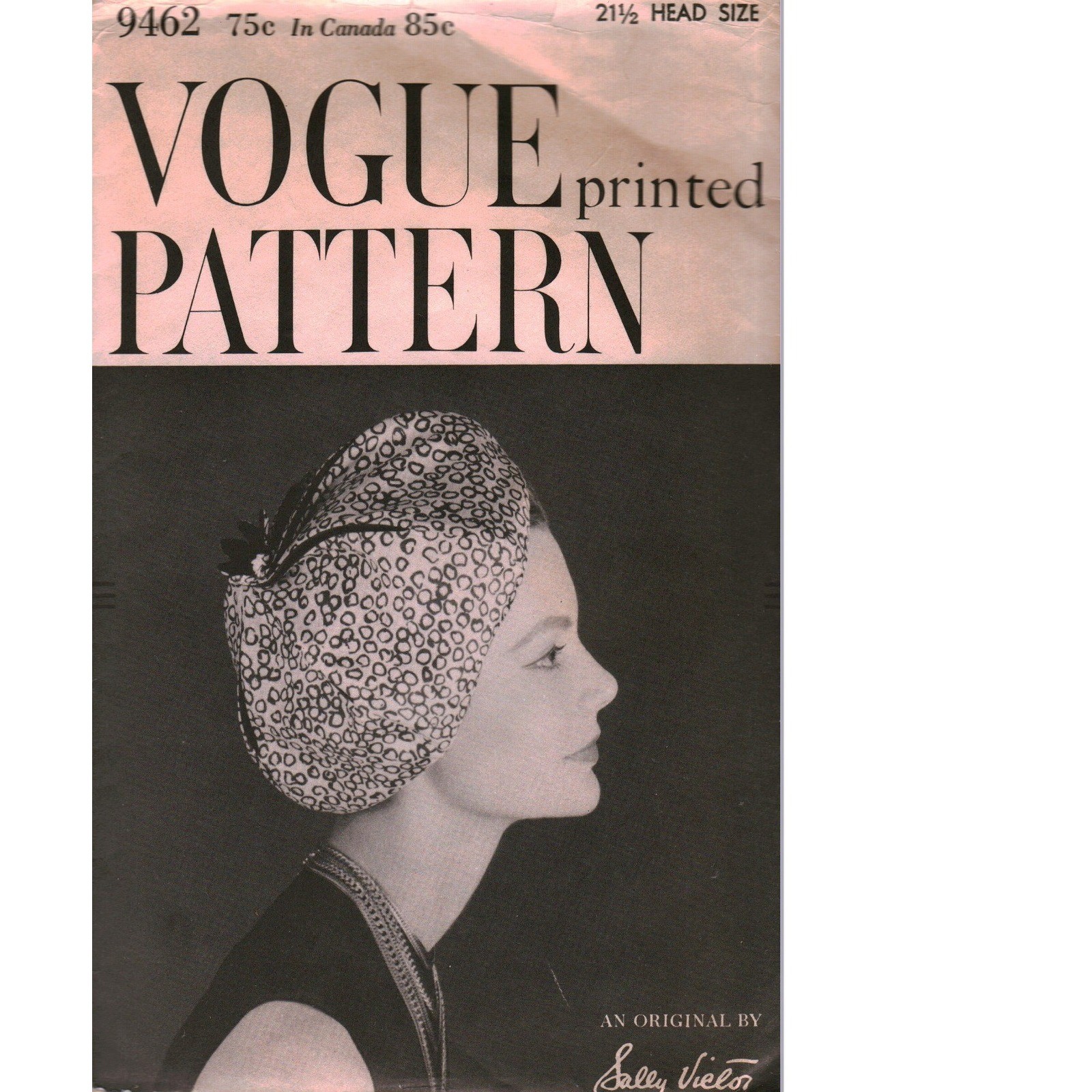 Vintage 1958 Vogue Pattern 9462 Sally Victor Beret Hat Millinery Easy To Make