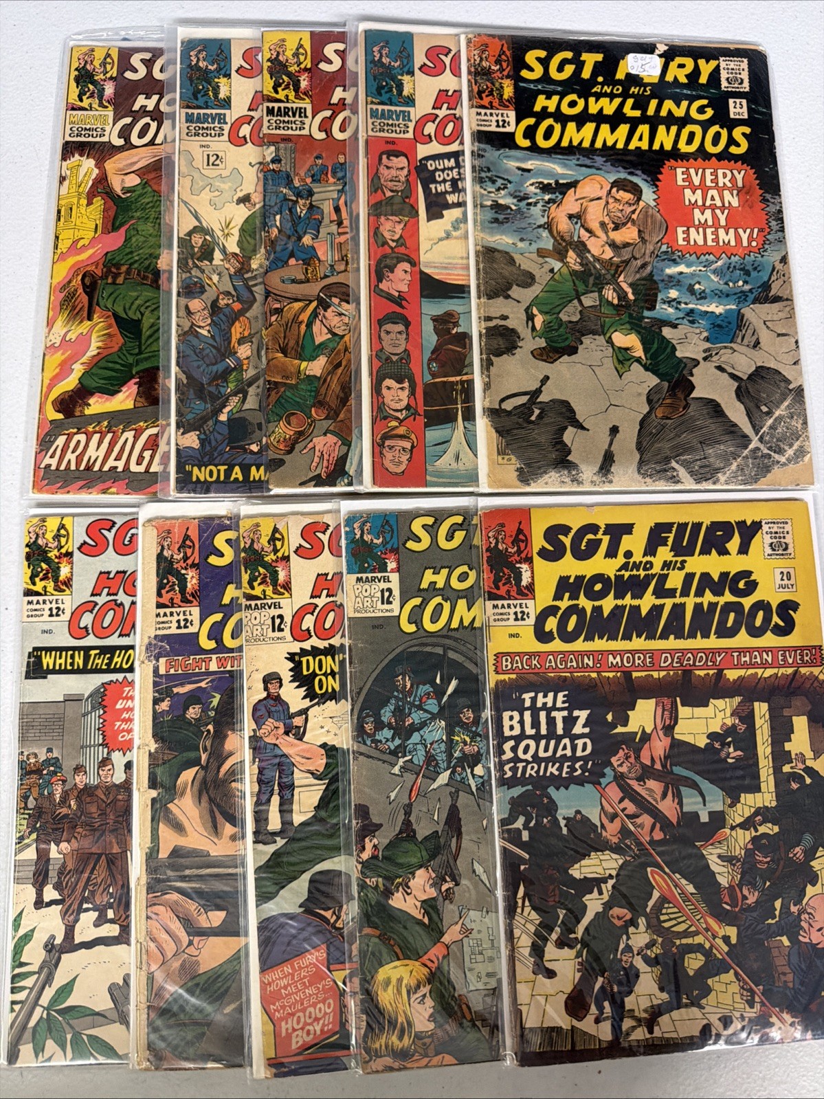 Sgt. Fury and his Howling Commandos #20 21 22 23 24 25 26 27 28 29 Lot Run *W9