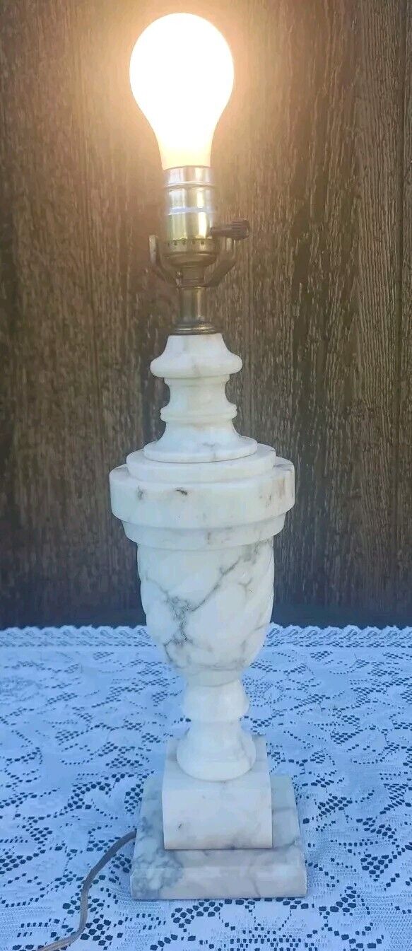 Alabaster/Carved Marble Lamp, Urn Style,  Vintage