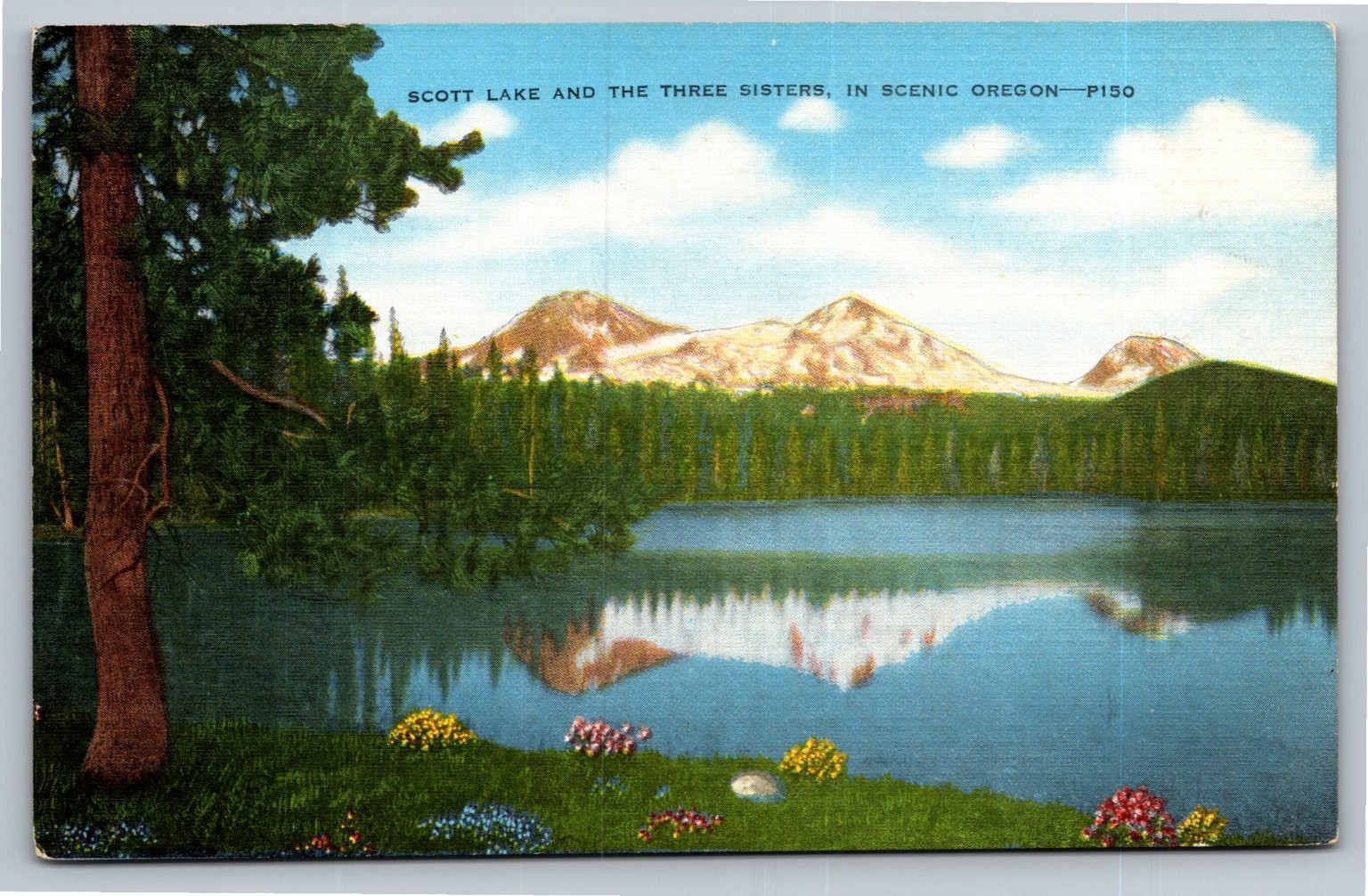 Vintage Scott Lake Three Sisters Oregon Postcard E. C. Kropp Co. Posted Vintage Scott Lake Three Sisters Oregon Postcard E. C. Kropp Co. Posted