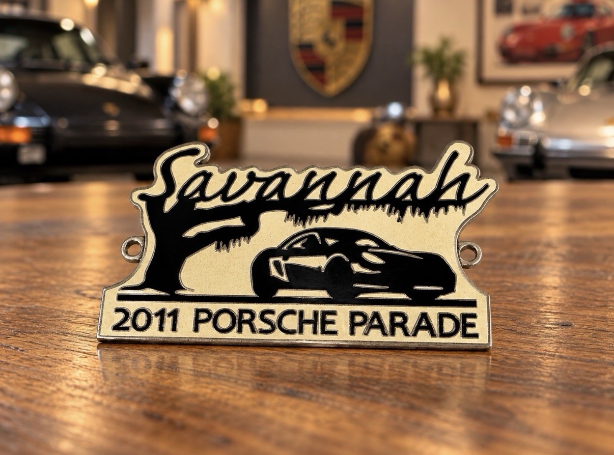 Porsche Parade 2011 Savannah GA Metal Placard Plate Collectible 3.5” NEW
