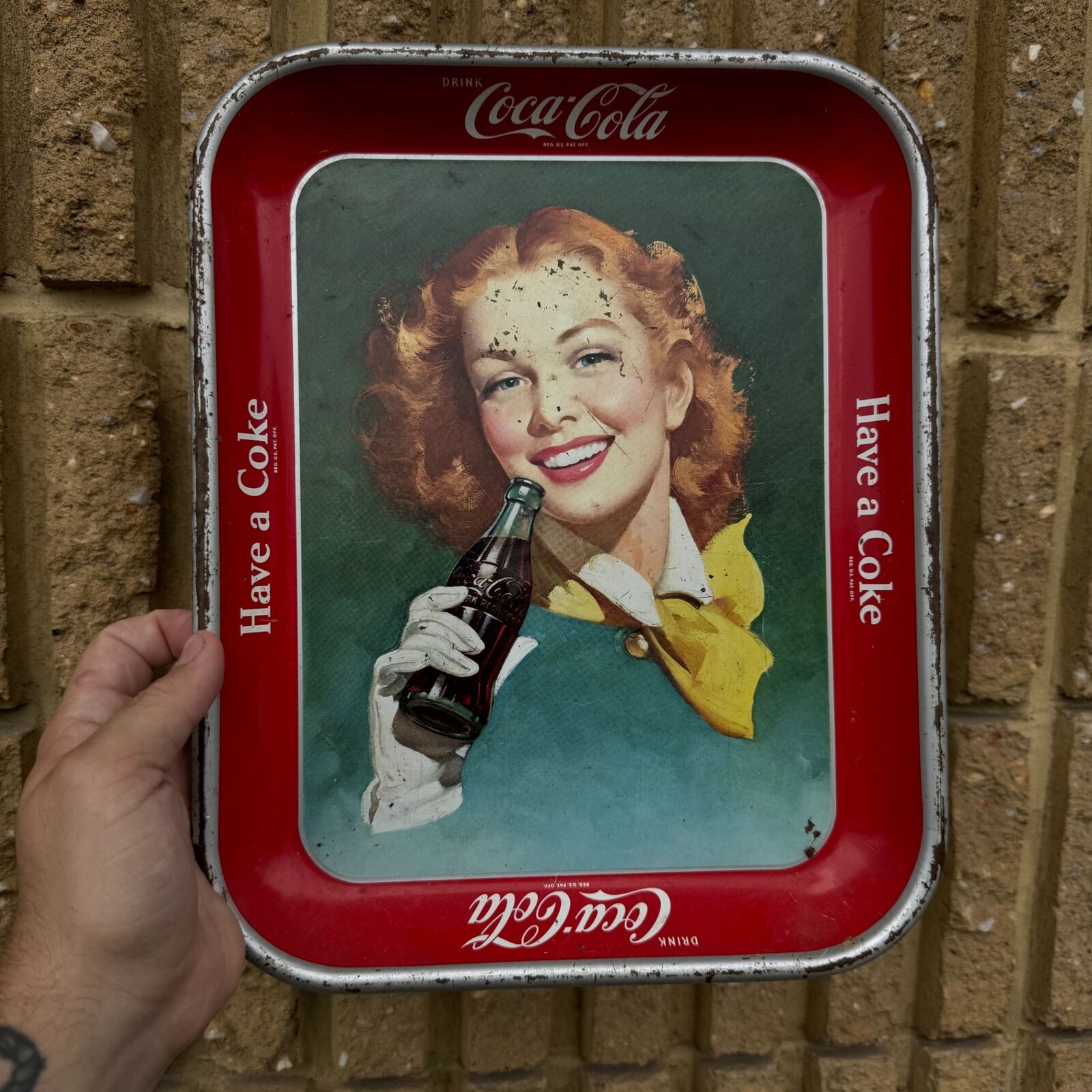 Vintage 1948 Coca-Cola Metal Serving Tray \