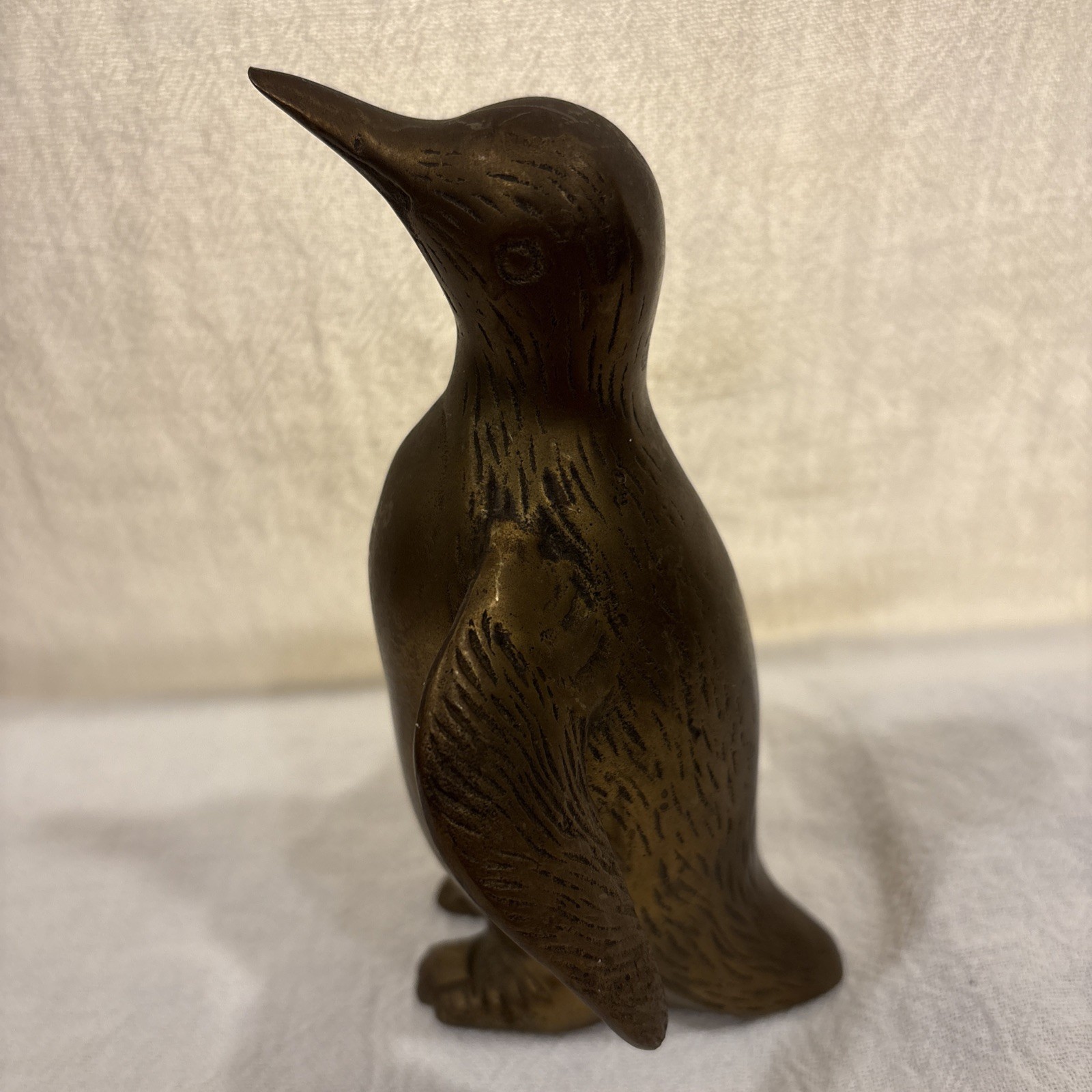 Vintage Mid Century Modern Brass Penguin Figurine 7” tall 4” wide