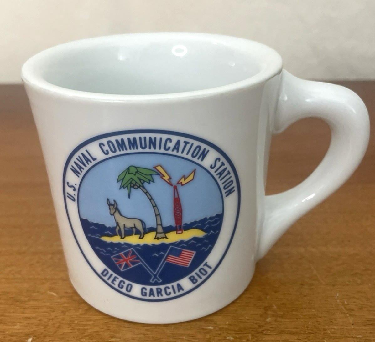 VTG US Naval Communication Station Diego Garcia Biot Coffee Mug Military Base