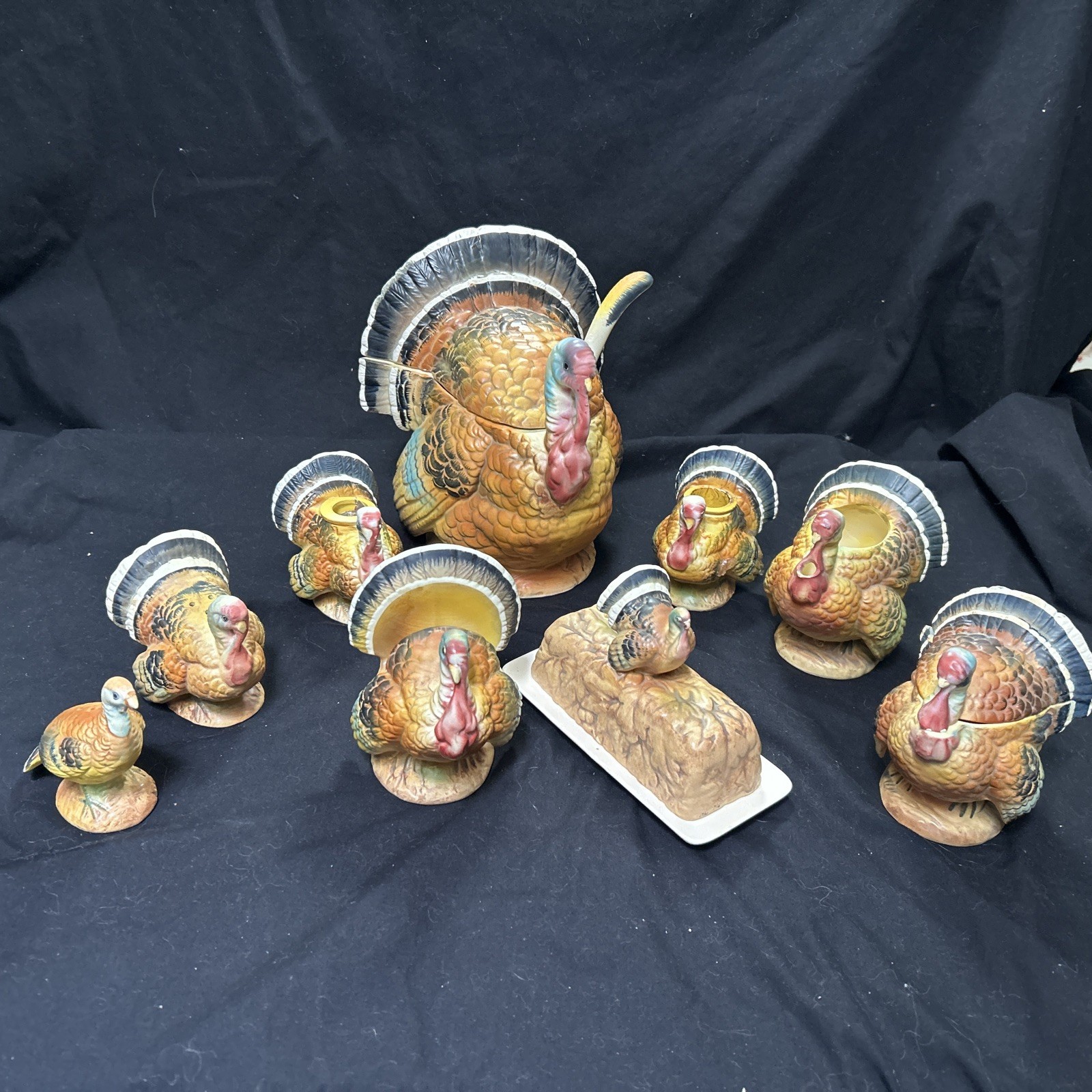 Vintage Napcoware Turkey Lot Of 13 Thanksgiving Holiday Table Entertaining Party