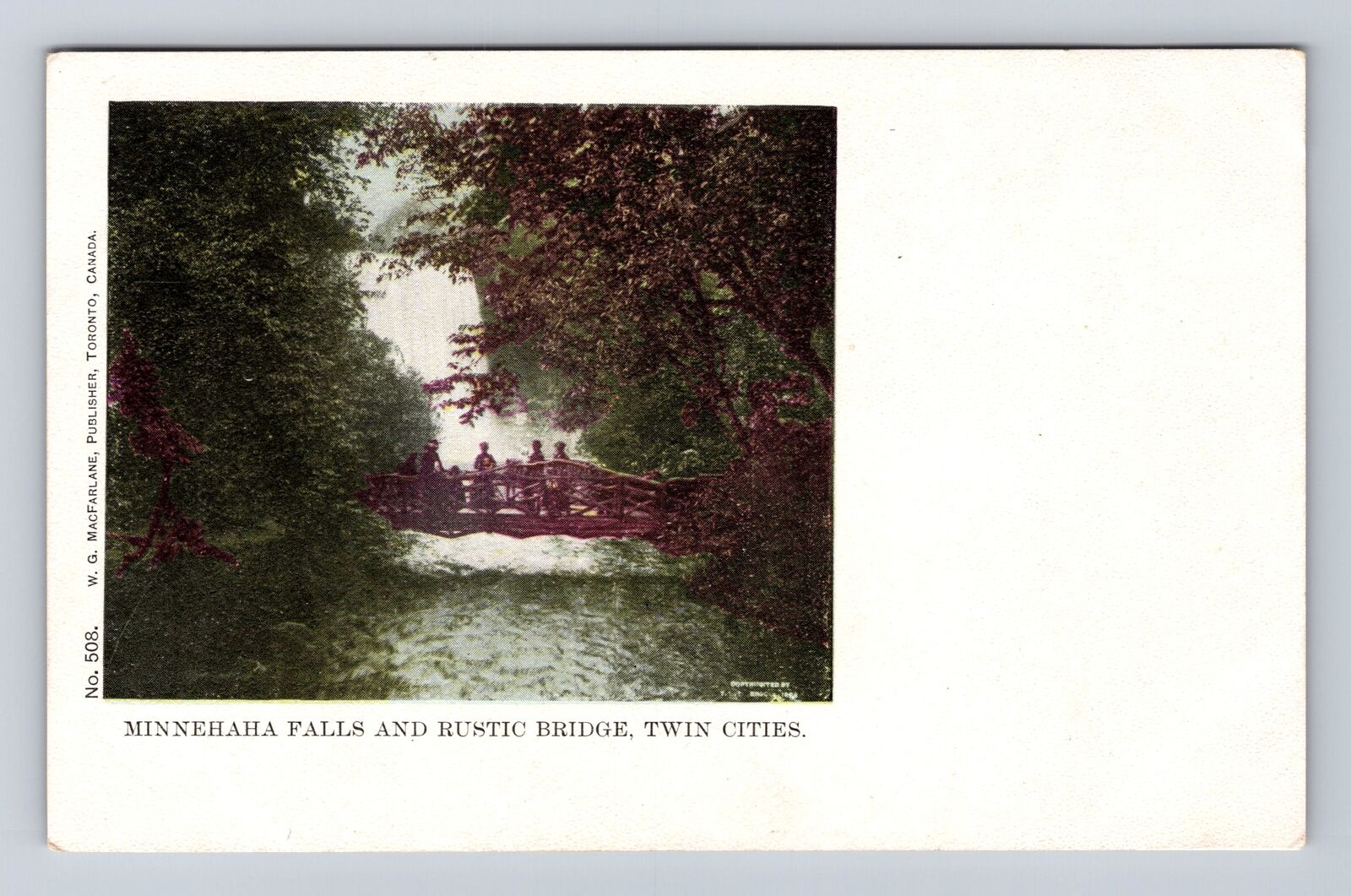 Minneapolis MN-Minnesota, Twin Cities, Minnehaha Falls, Bridge Vintage Postcard