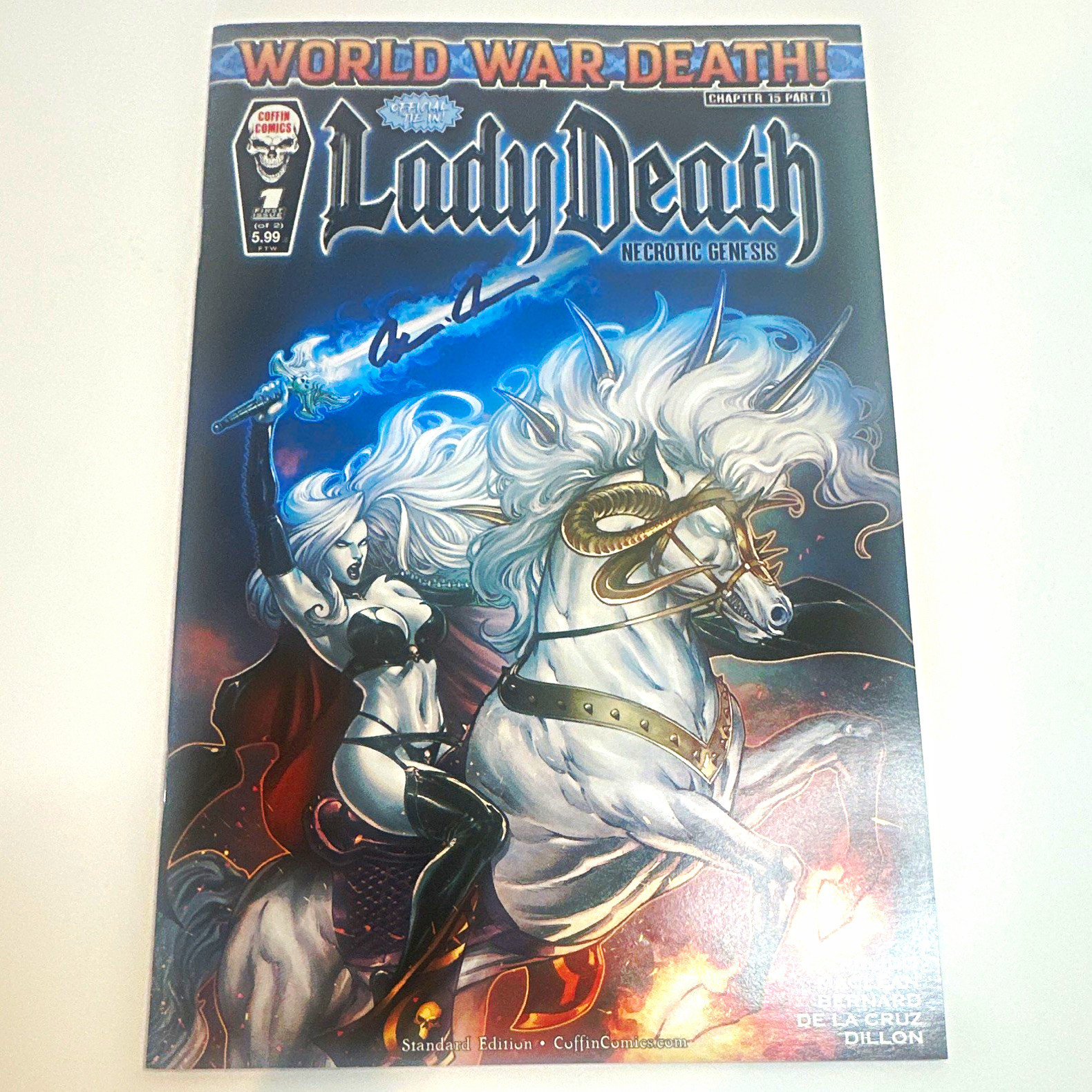 Coffin Comics Lady Death Necrotic Genesis #1 Signed Brian Pulido COA World War