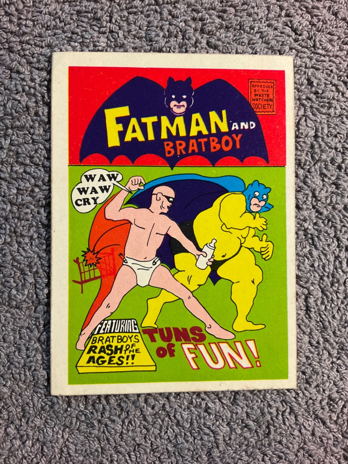 1973 1974 Fleer Crazy Magazine Covers Card Fatman and Bratboy