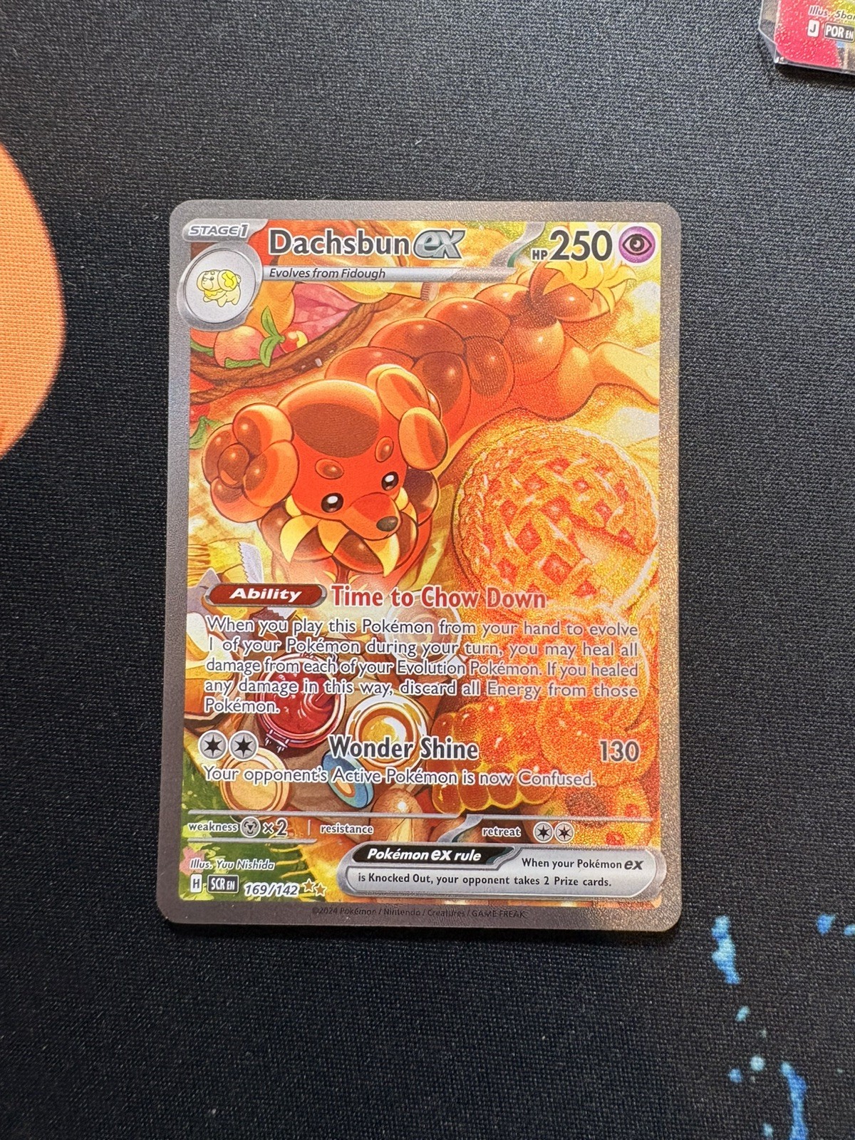 Pokemon TCG Dachsbun ex 169/142 SV07 Stellar Crown Ultra Rare Full Art Holo