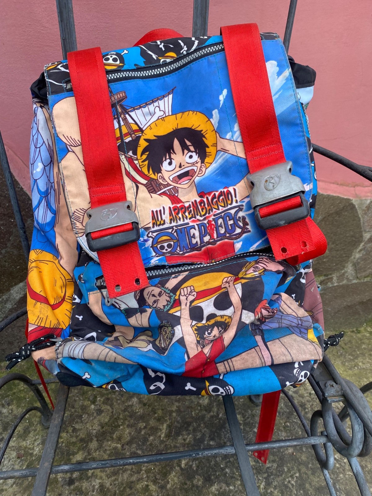 Vintage 2001 One Piece Luffy Backpack Italian Licensed Zagon Anime RARE