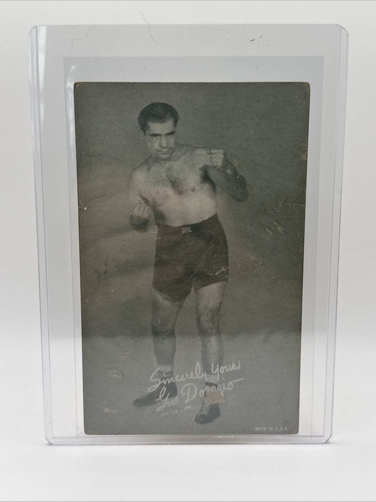 Vintage Gus Dorazio Exhibit Supply Boxing Card Penny Arcade 1947-66 Rare