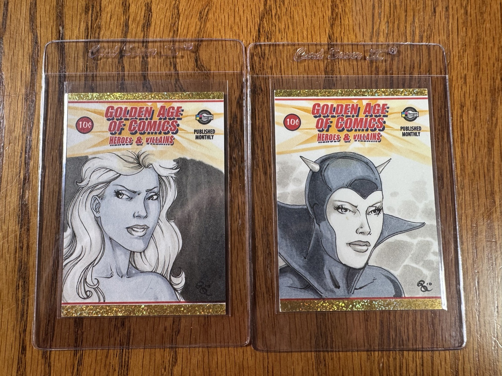 2010 Breygent Golden Age of Comics Sketch Card Lot of 2 Rhiannon Owens