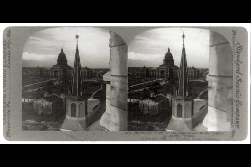 Photo:Austin Texas 1909 State Capitol Bird\'s-Eye View Stereograph Print