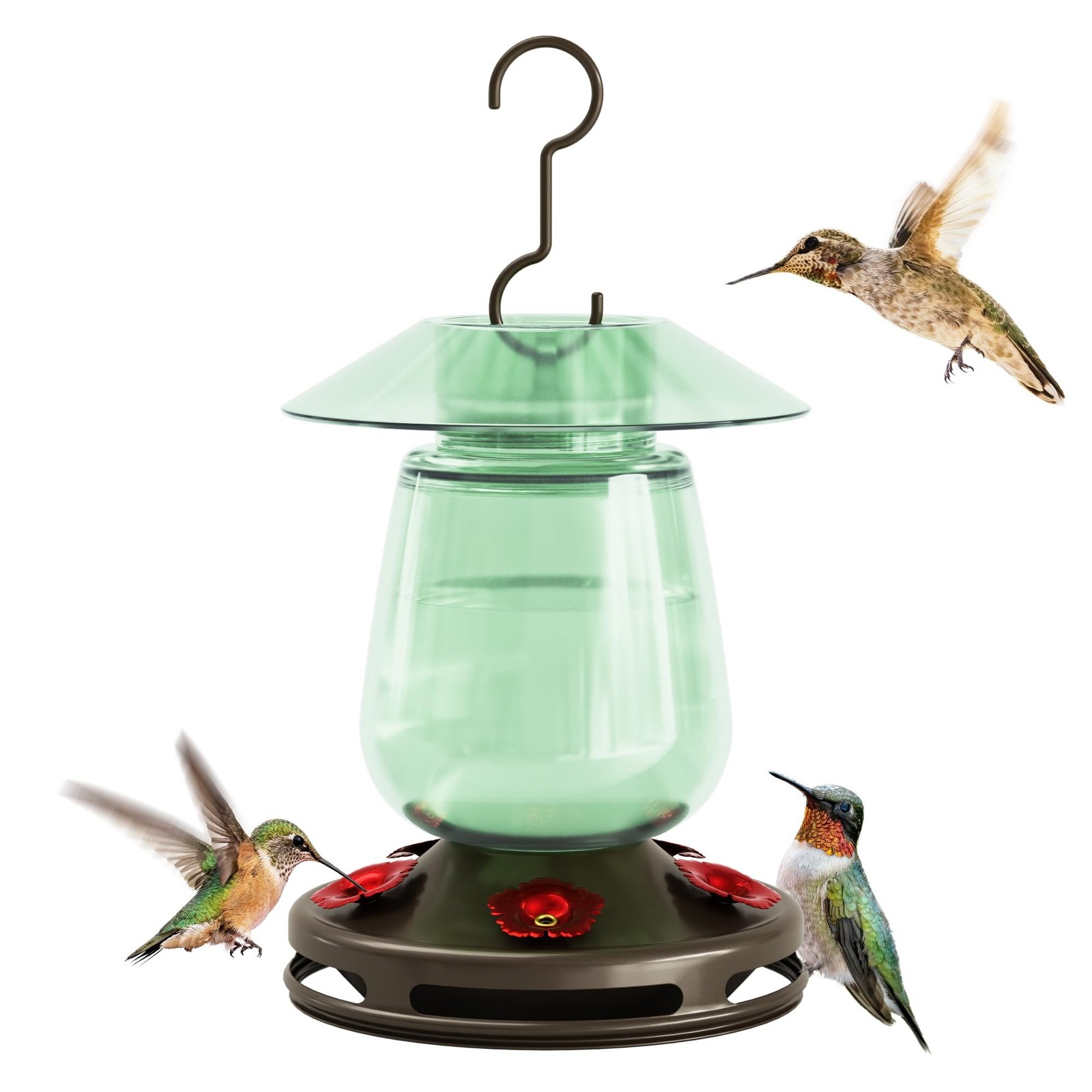Auslar Glass Hummingbird Feeder for Outdoors, 16 Oz Bird Nectar Feeder 1 Green Auslar Glass Hummingbird Feeder for Outdoors, 16 Oz Bird Nectar Feeder 1 Green