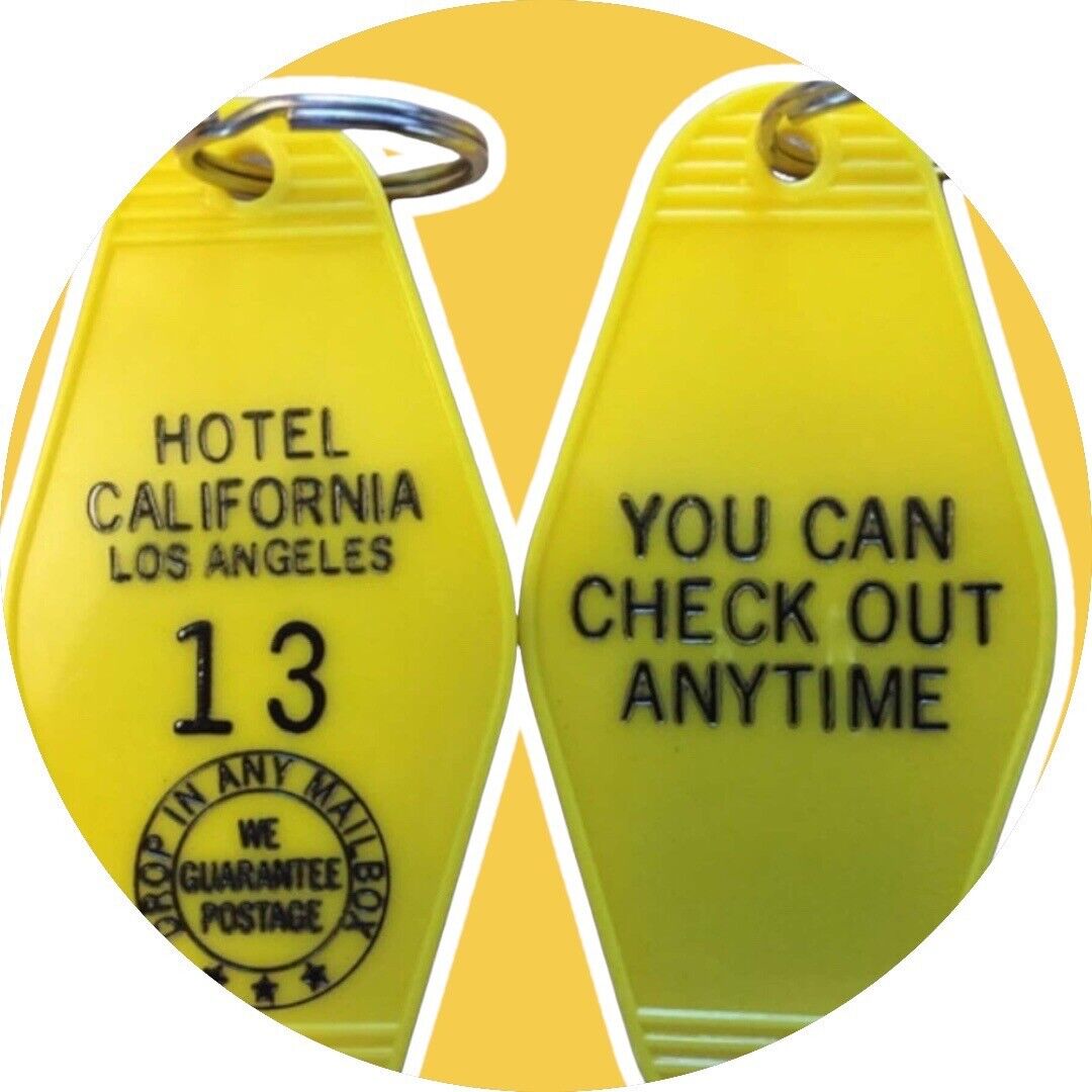 Hotel California inspired keytag