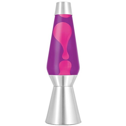 Lava? Lamp Grande 27\'\' Pink Wax / Purple Liquid / Silver Base