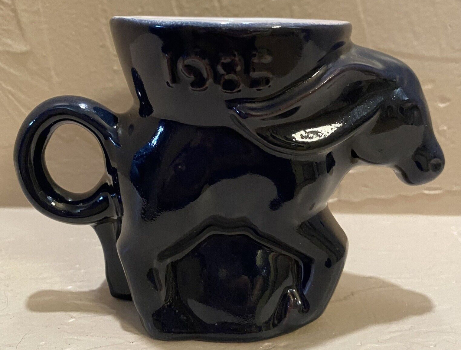 Vintage Frankoma Pottery 1985 Democrat Donkey Cup Mug Political