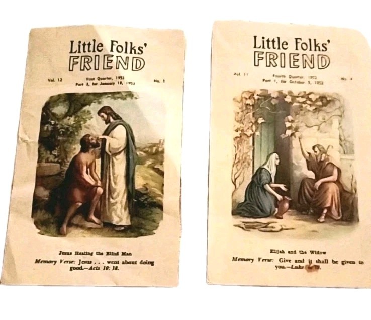 VTG SUNDAY SCHOOL LITTLE BOOK FOLKS FRIEND BOOKLET CHILDS CHURCH PAMPHLETS PAGES