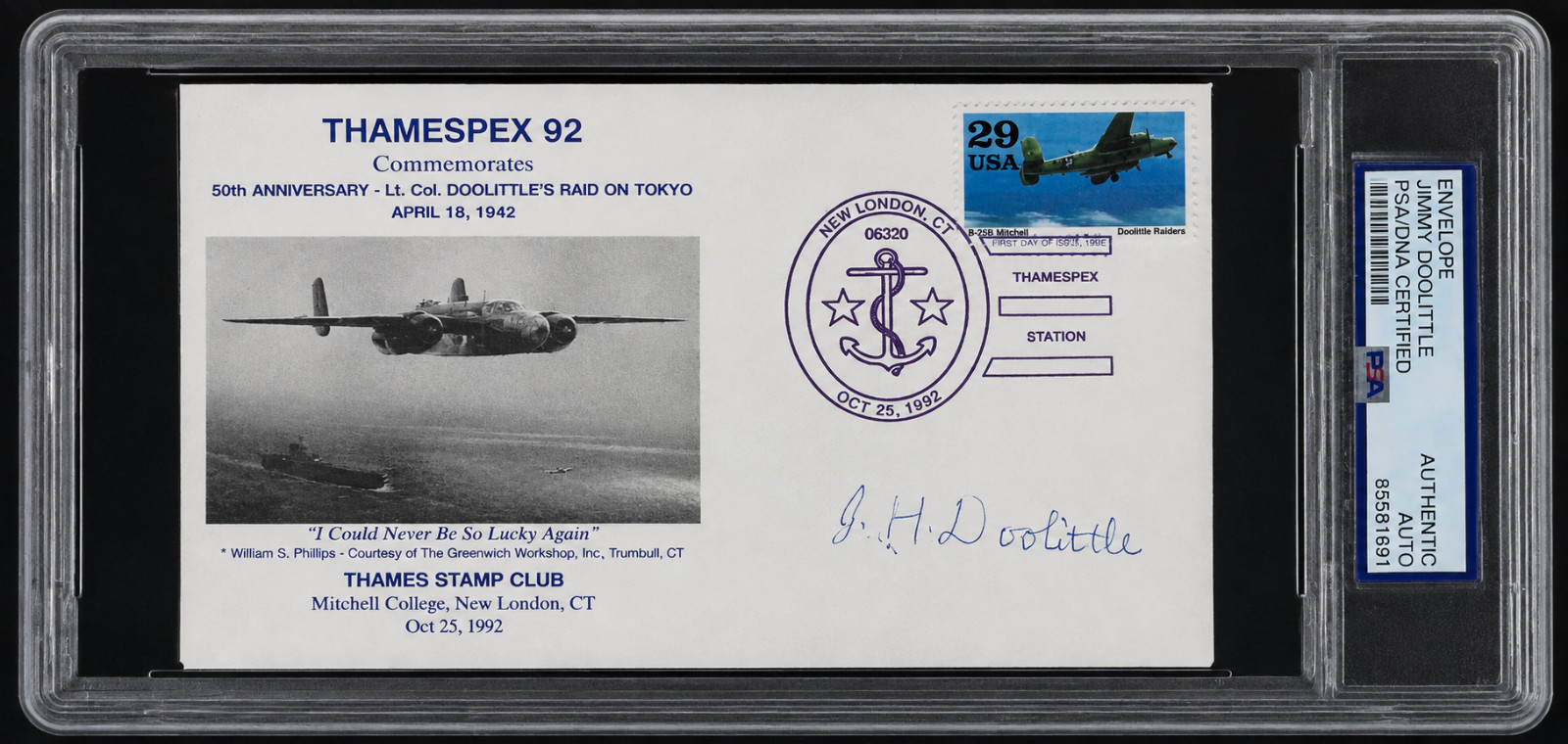 Signed Jimmy Doolittle Raiders Envelope WWII Tokyo Raid Bombing USAF US Auto PSA