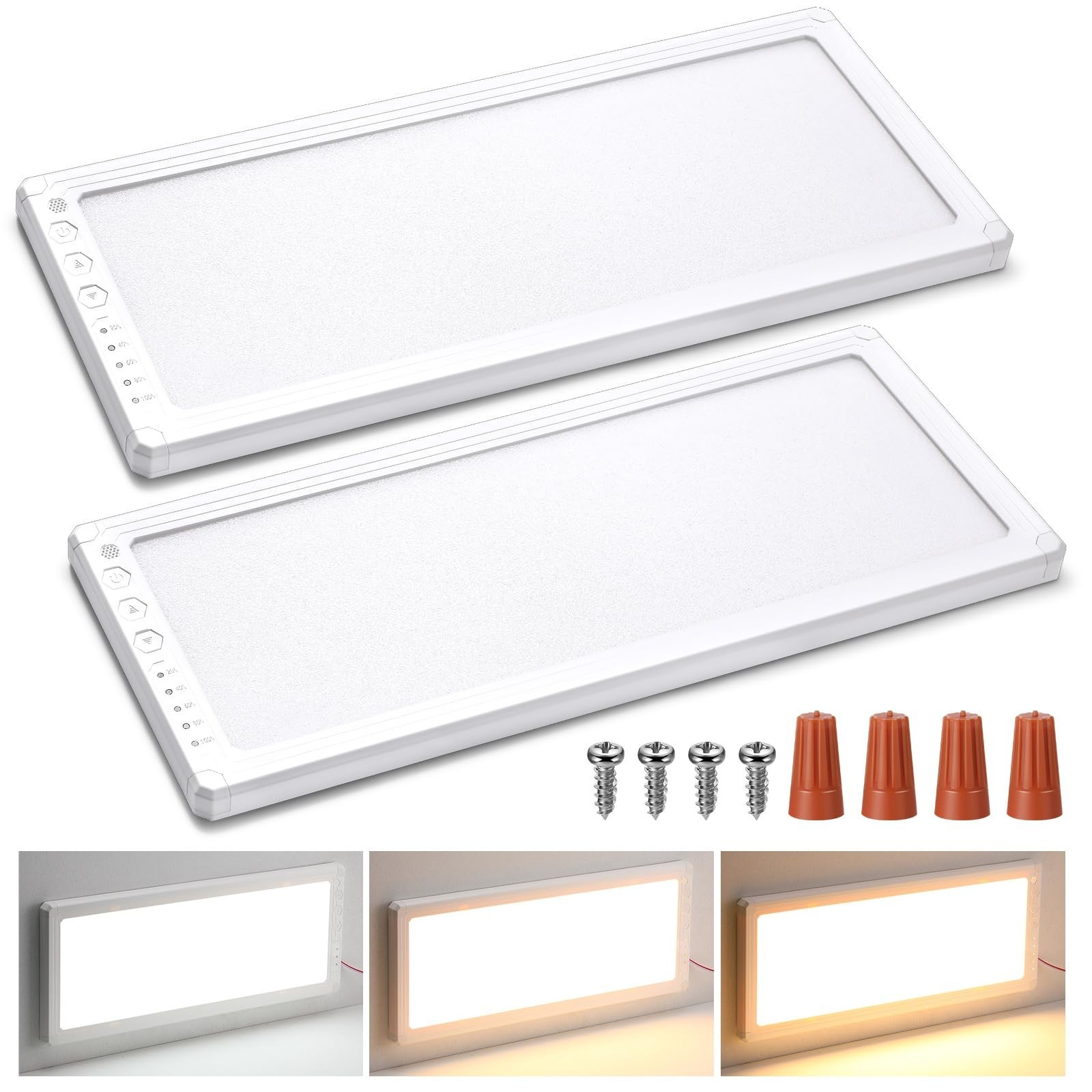 2 Pack RV Lights Interior 16.7 x 6.6 156 LEDs 1200 LM RV LED Ceiling Lights I...