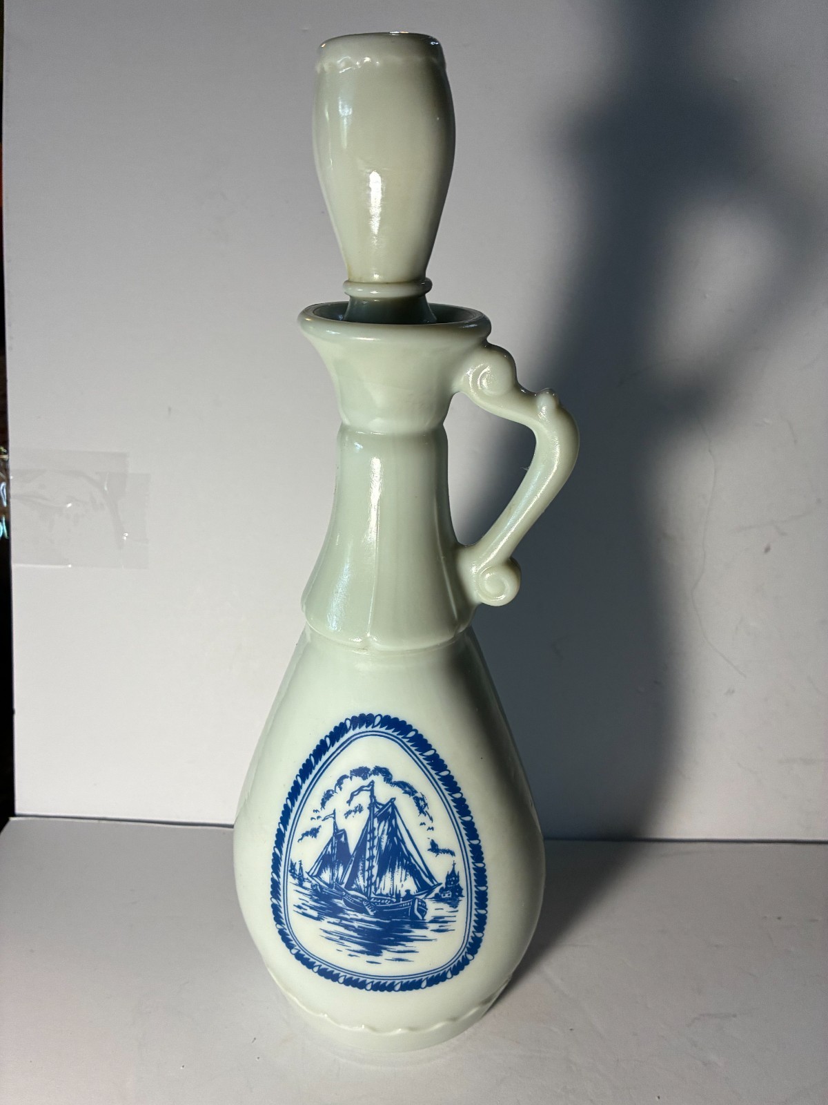 1963 JIM BEAM DECANTER DELFT BLUE NAUTICAL THEME- 1963 JIM BEAM DECANTER DELFT BLUE NAUTICAL THEME-