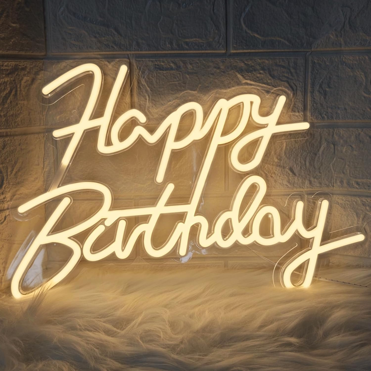 Happy Birthday Neon Signs,Adjustable LED Neon Light Sign Backdrop powered by USB