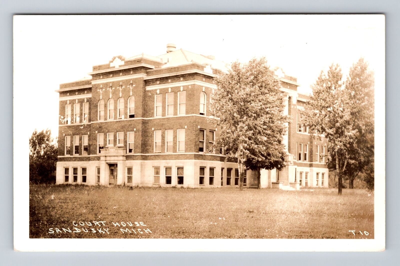 Sandusky MI-Michigan RPPC, Courthouse, Antique, Souvenir, Vintage Postcard