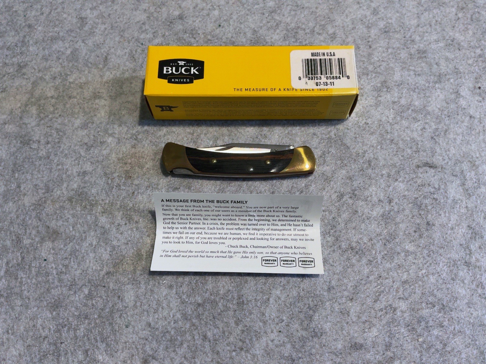 2011 Buck USA 055 0055BRS-B Lock Back Folding Pocket Knife New In Box