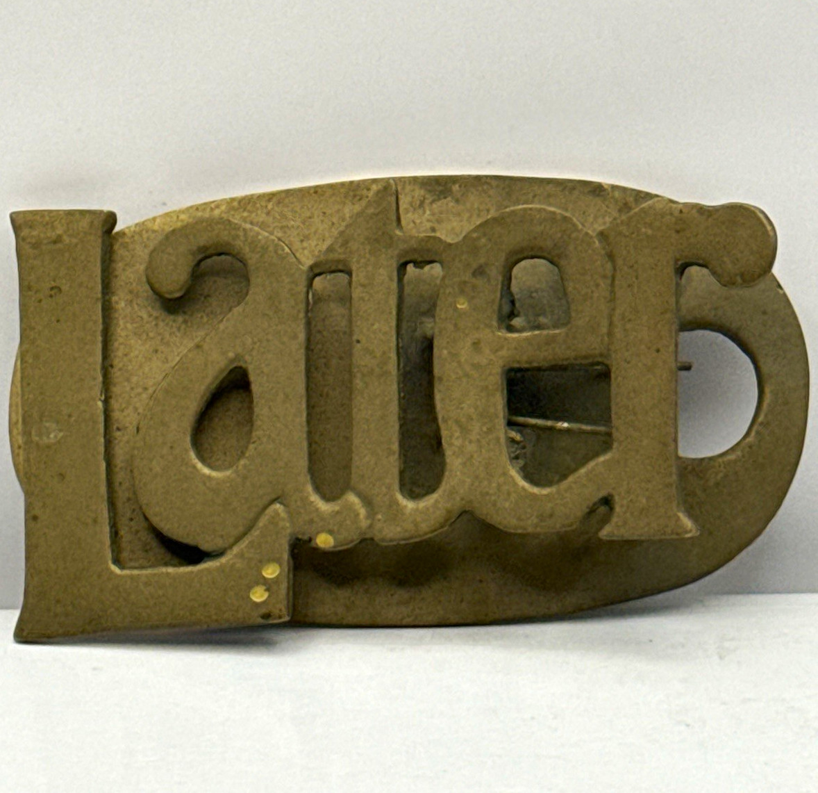 Vintage Brass Metal Letter Desk Clip Holder