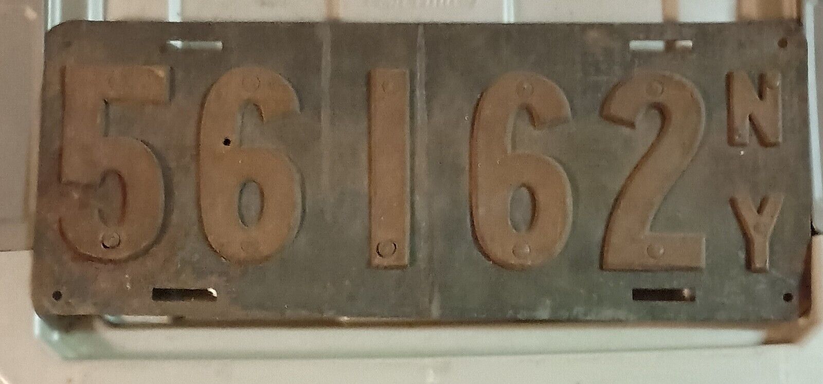 1911 New York License Plate #56162 Rare Find