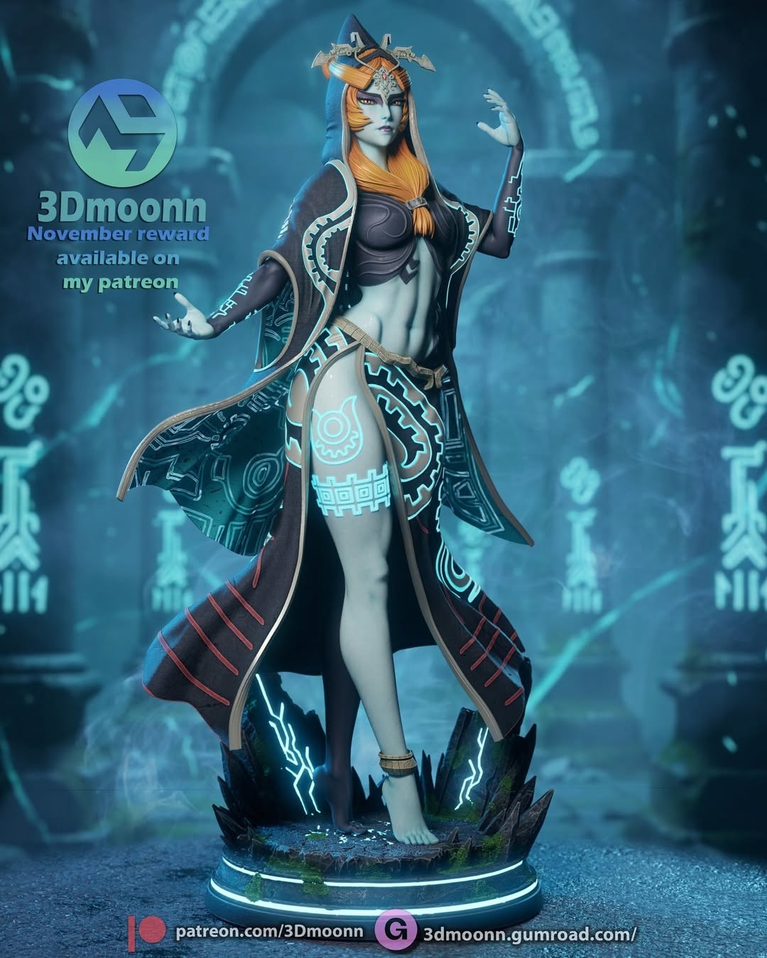 Midna Zelda 290mm Hand Painted Collectible Display Model Figure