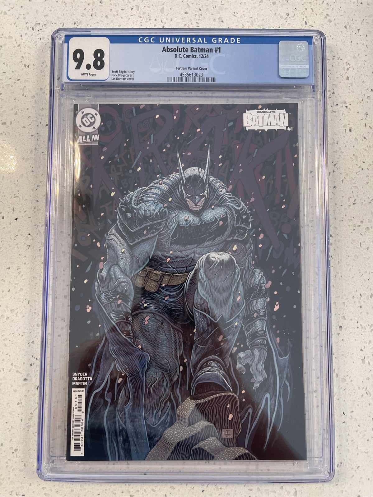 Absolute Batman #1 CGC 9.8 / 1:25 Variant Bertram Cover 12/24 Absolute Batman #1 CGC 9.8 / 1:25 Variant Bertram Cover 12/24