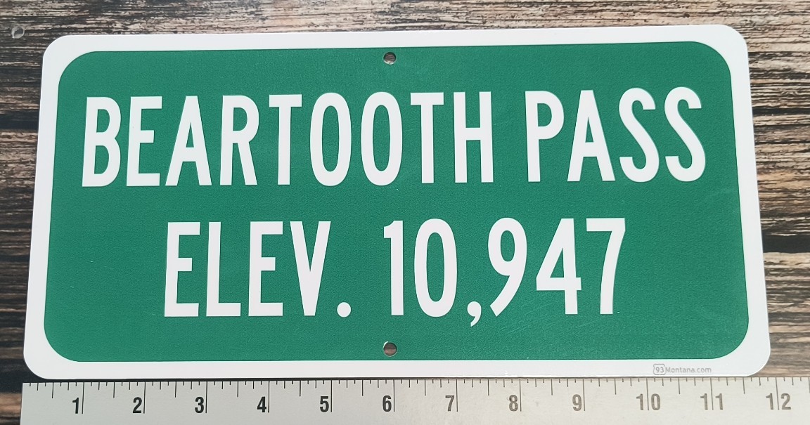Beartooth Pass Montana Elevation Altitude Highway 212 Route Sign