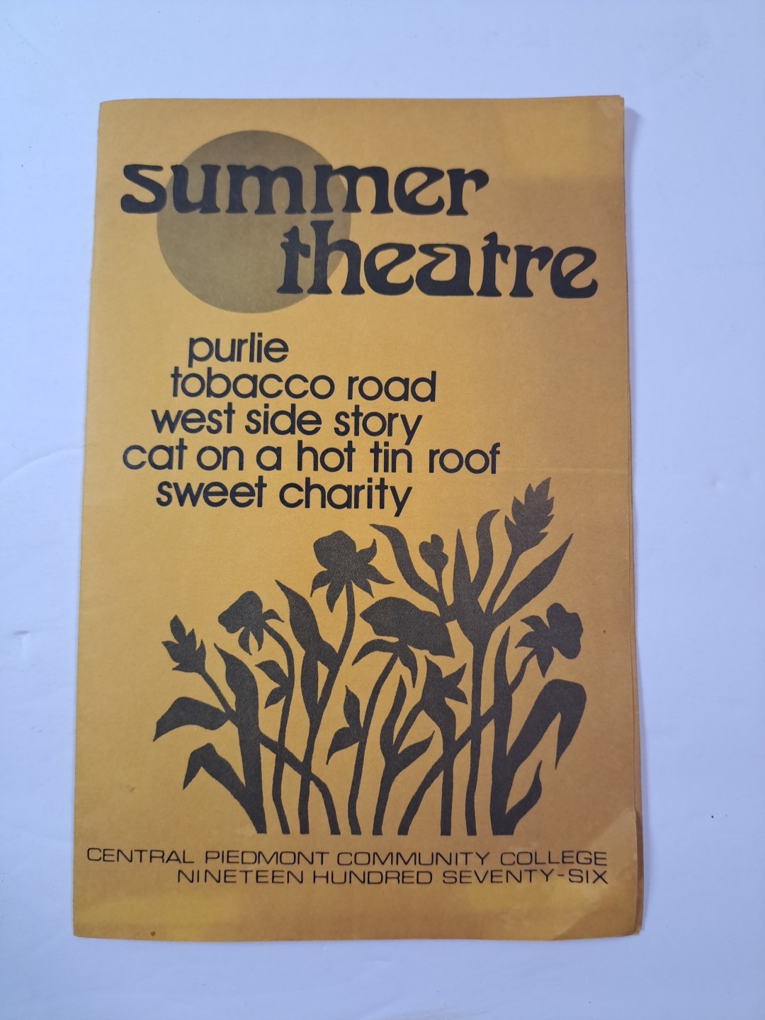 Vintage 1976  Summer Theatre Program CPCC 