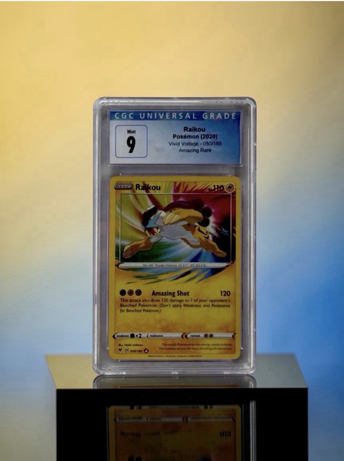 Pokemon CGC 9 RAIKOU 050/185 - SWSH VIVID VOLTAGE HOLO RARE - MINT