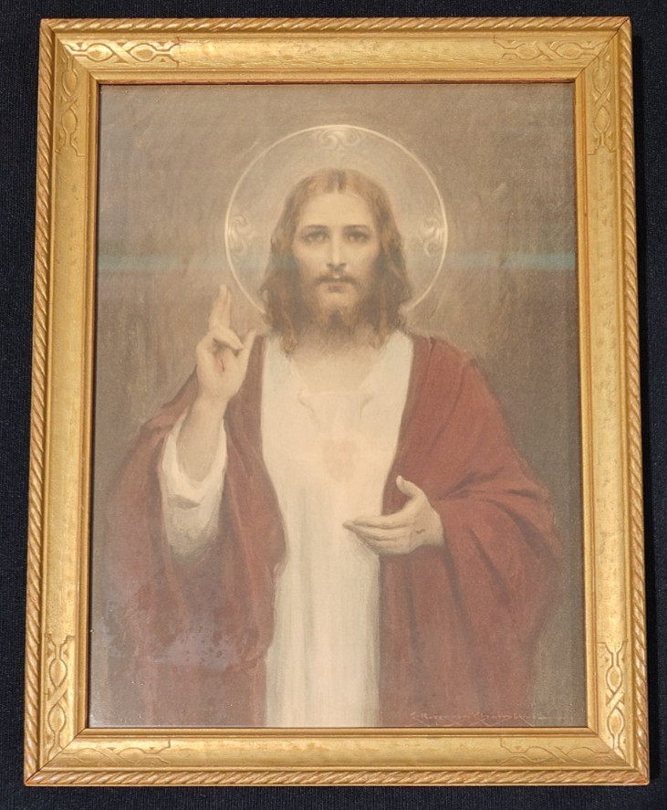 The Sacred Heart by C. Bosseron Chambers Jesus Christ Framed Print 10.5 \