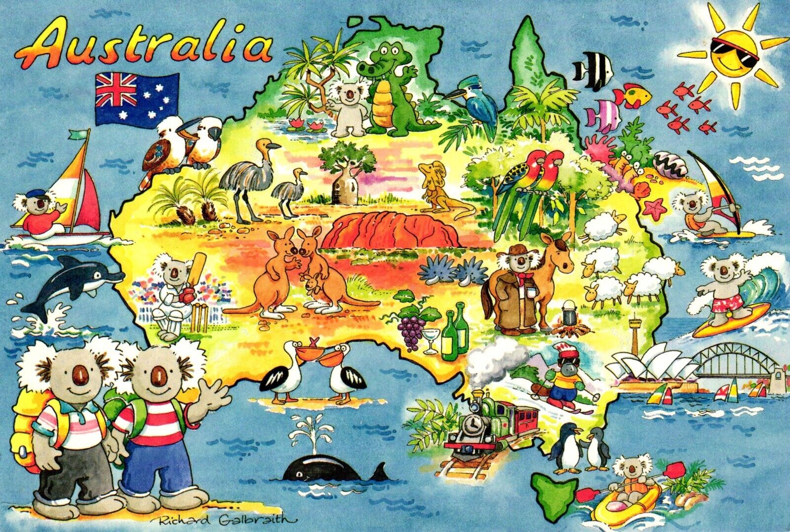Map Of Australia - Richard Galbraith Postcard