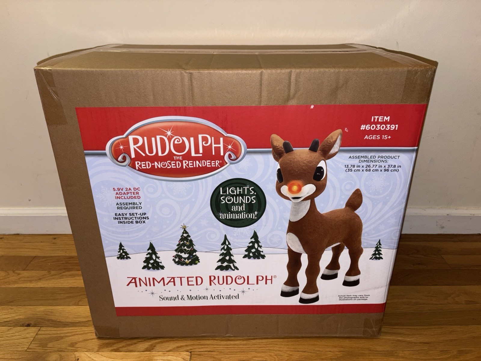 3.1 Ft Lowe\'s Rudolph The Red Nose Reindeer Animatronic Christmas Decoration NEW