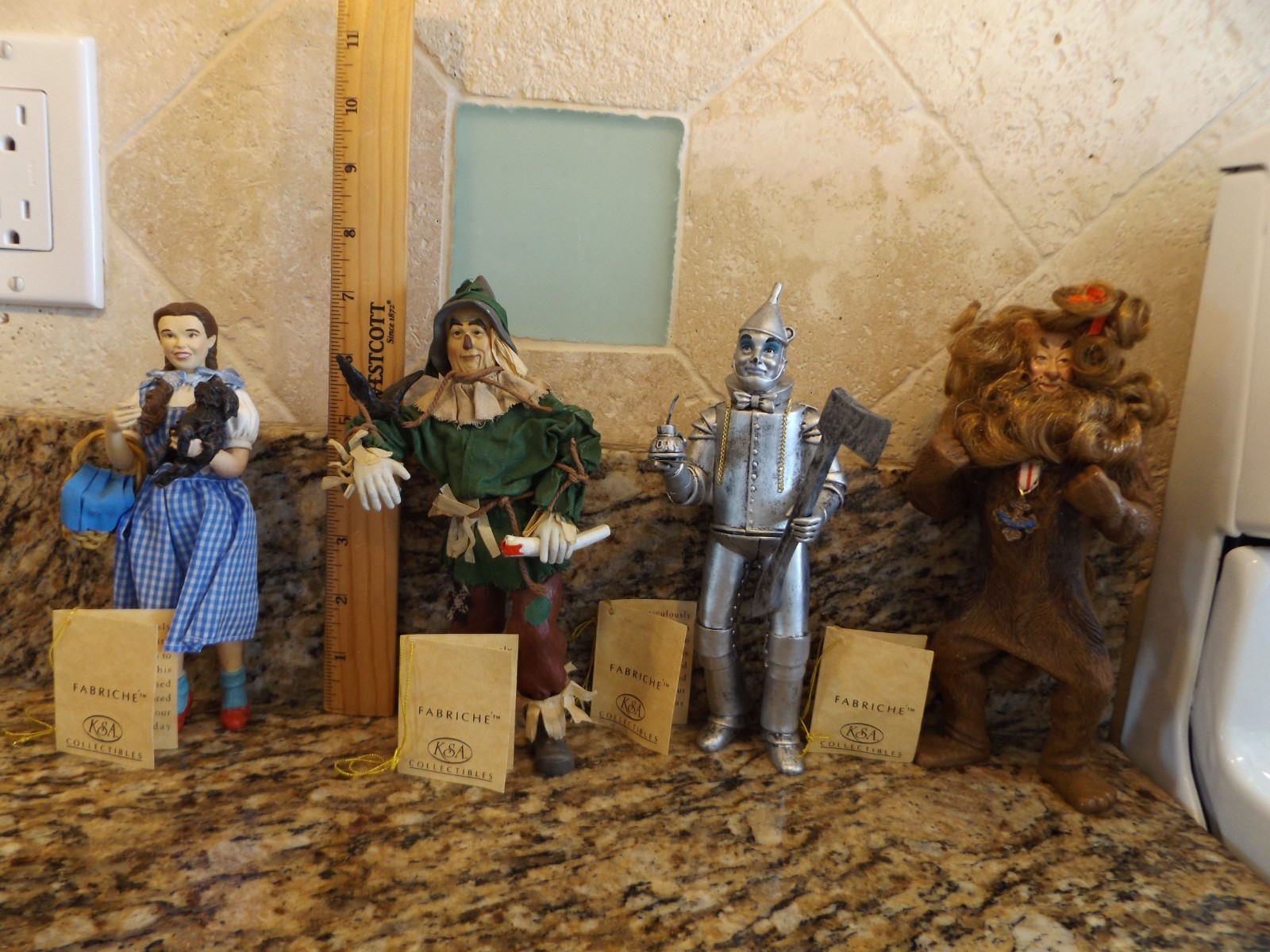 VINTAGE 1998 RETIRED FABRICHE LOT OF 4  WIZARD OF OZ FIGURES BY KURT ADLER