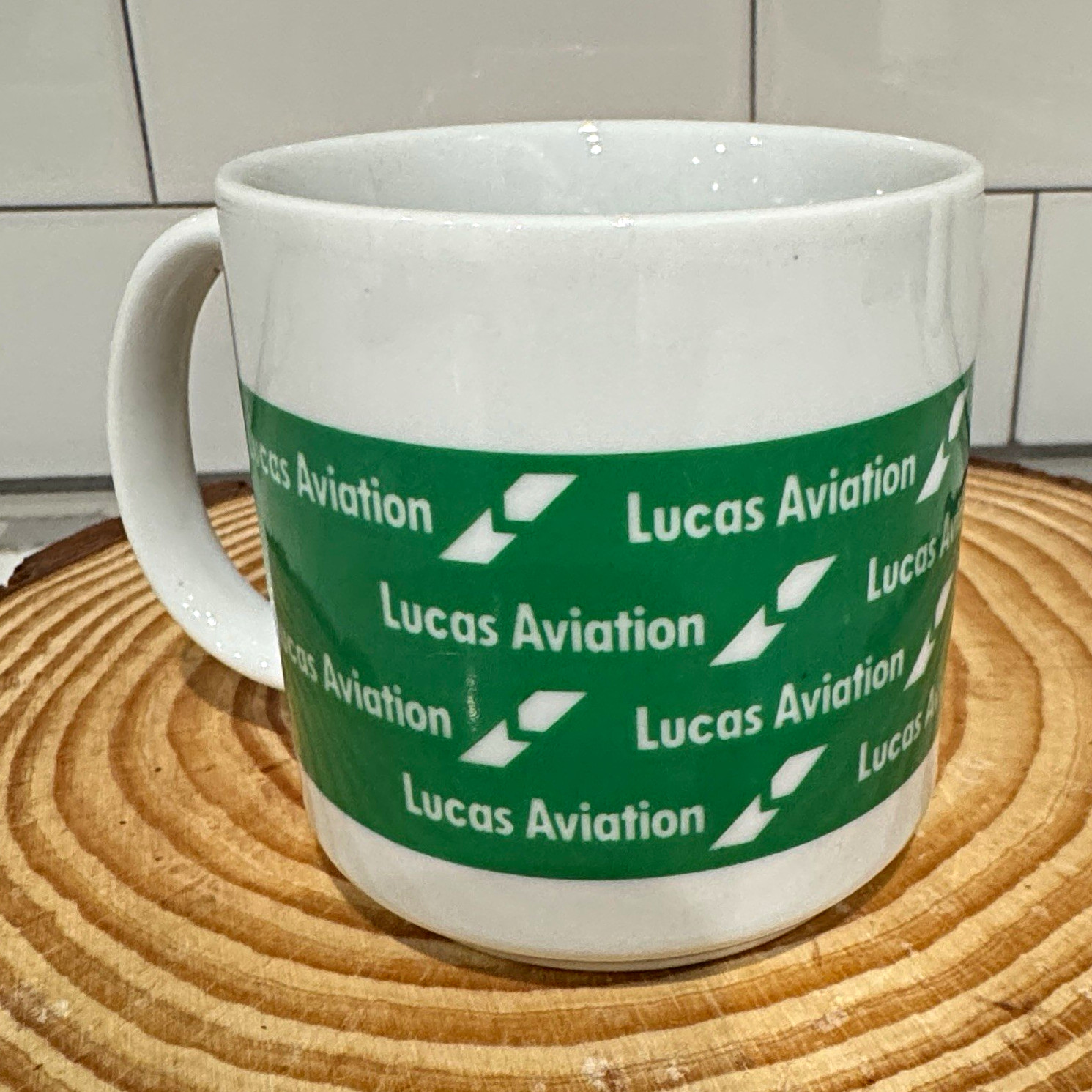 RARE Vtg Lucas Aviation Corporate Employee Ceramic Mug Automotive Aerospace Ind