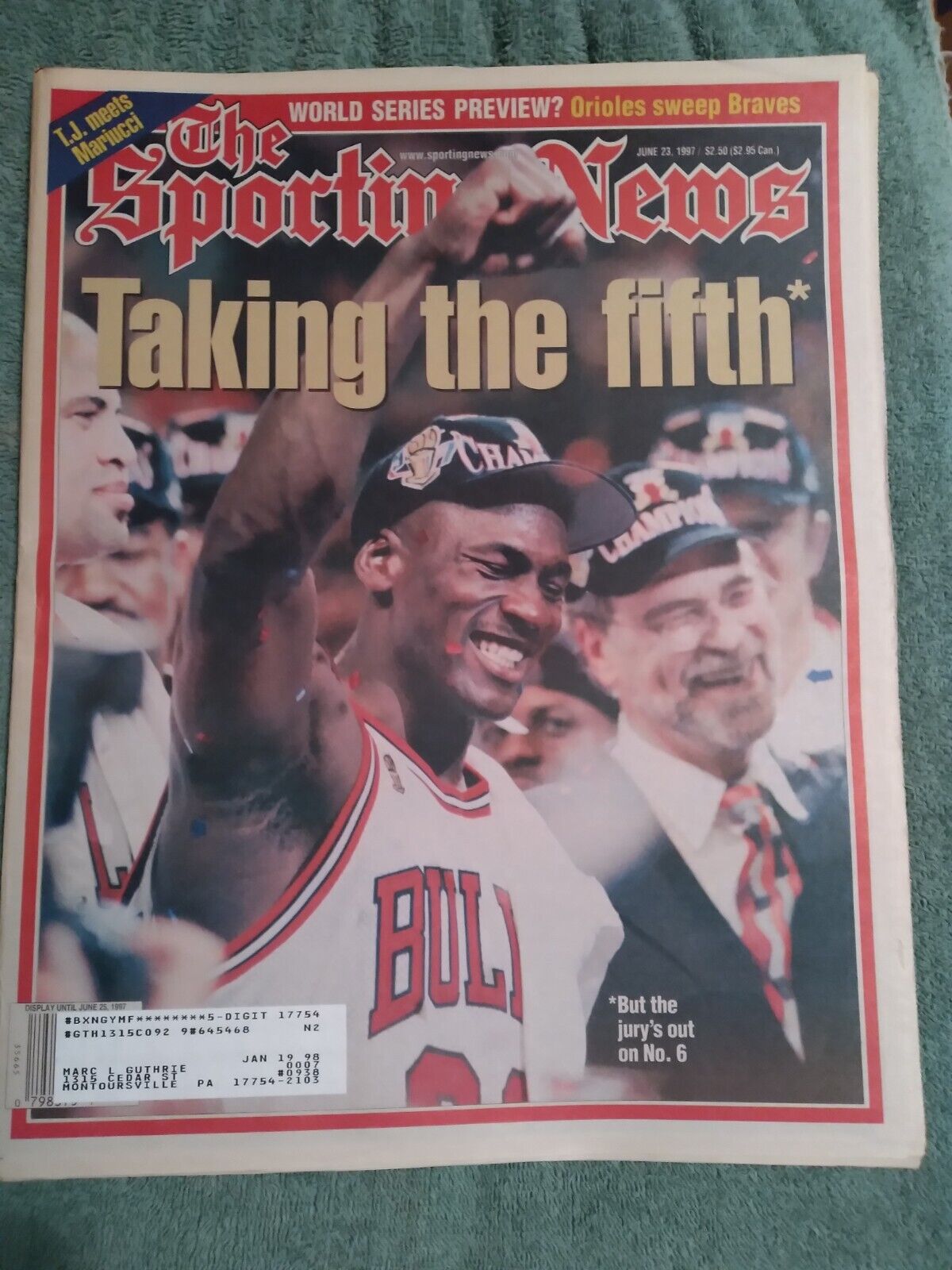 The Sporting News June 23 , 1997 Chicago Bulls Win 5th Title/ Michael Jordan