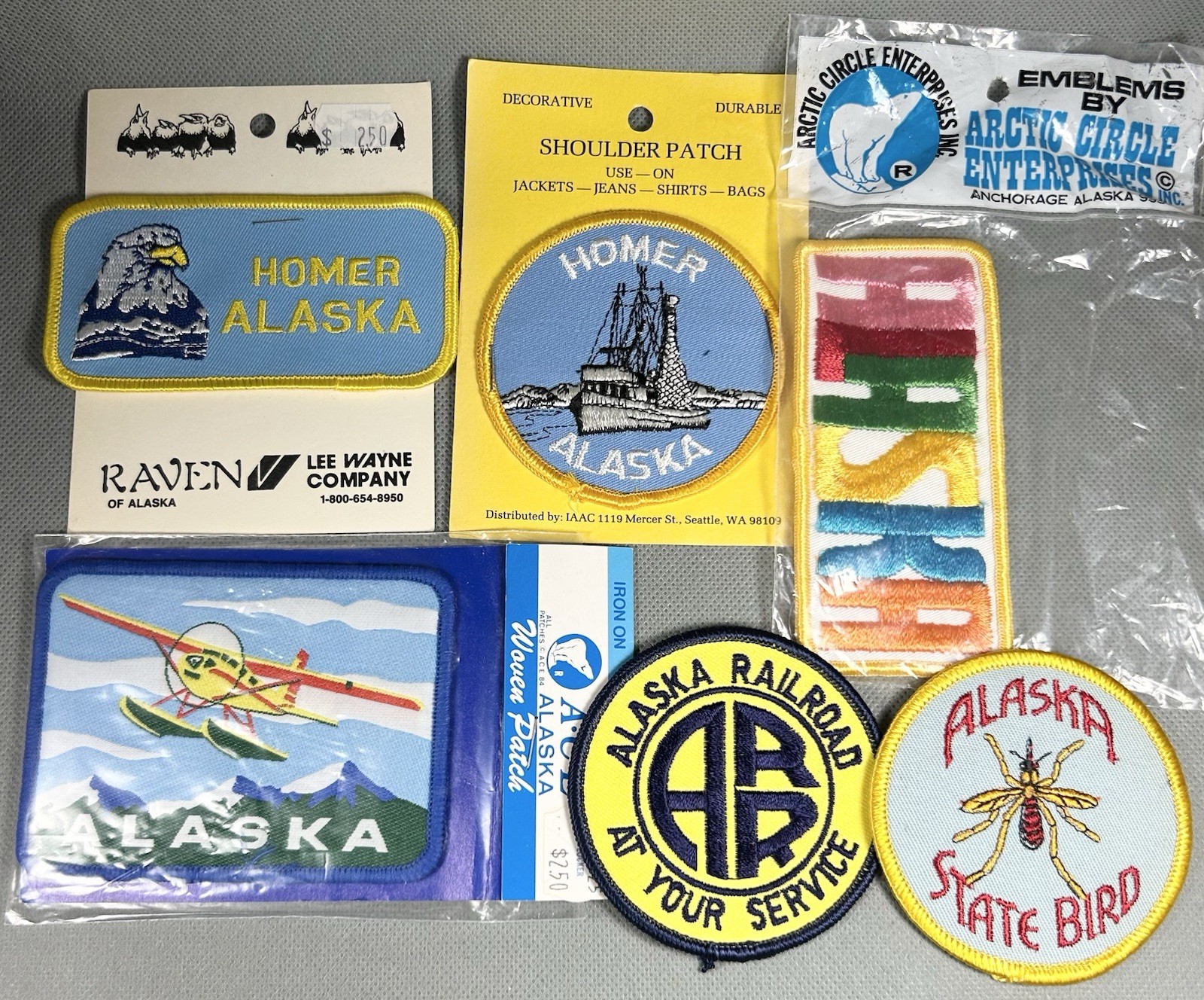 Vtg Alaska AK Travel Patch Souvenirs Lot Of 6 Homer Railroad Sea Float Plane Vtg Alaska AK Travel Patch Souvenirs Lot Of 6 Homer Railroad Sea Float Plane