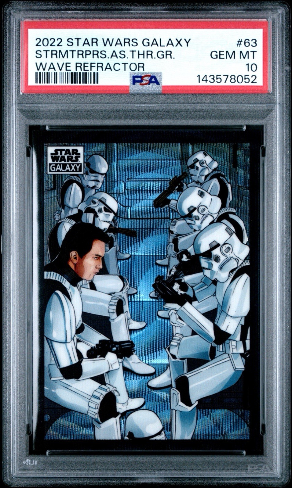 PSA 10 2022 Topps Star Wars Galaxy Stormtroopers Gear Wave /99 Refractor SP 