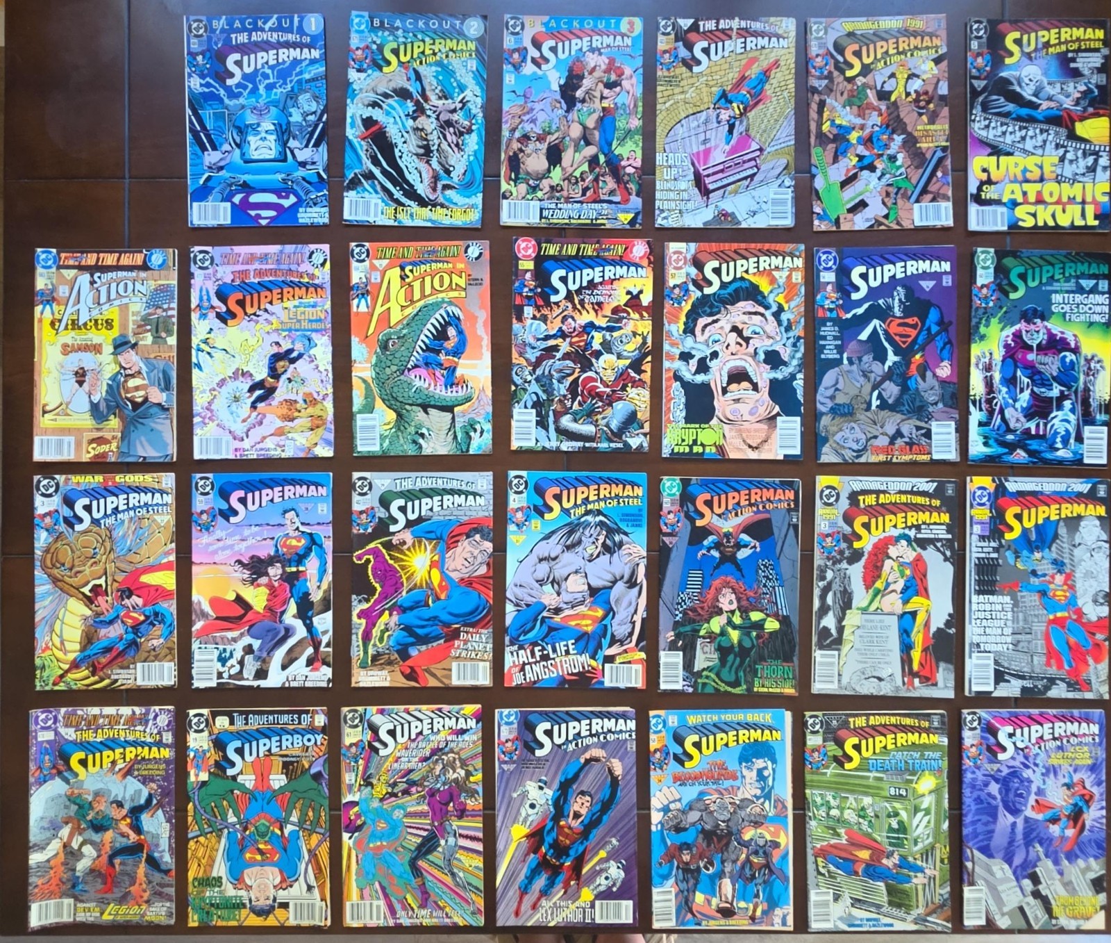DC Superman 1991 Comic Lot 27 Books Blackout Time & Time Again Armageddon 2001