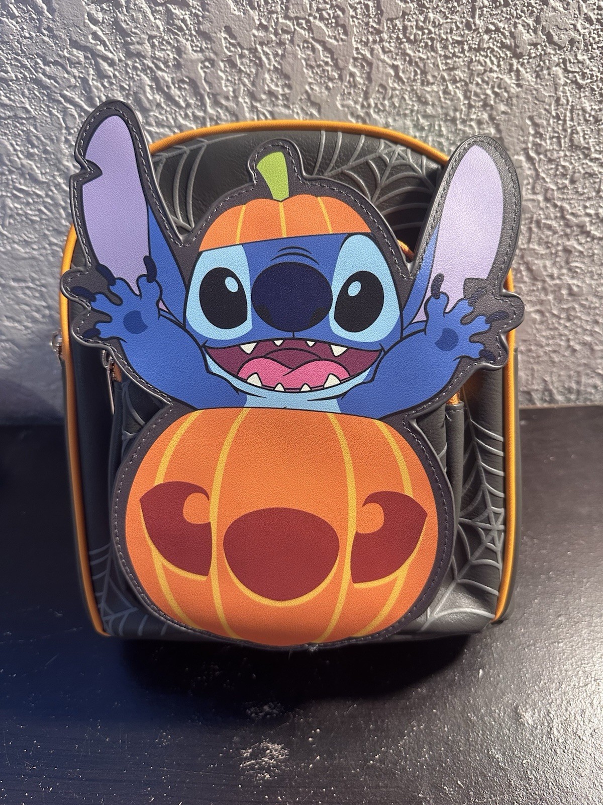 Bioworld Disney Stitch Halloween Pumpkin Backpack  New