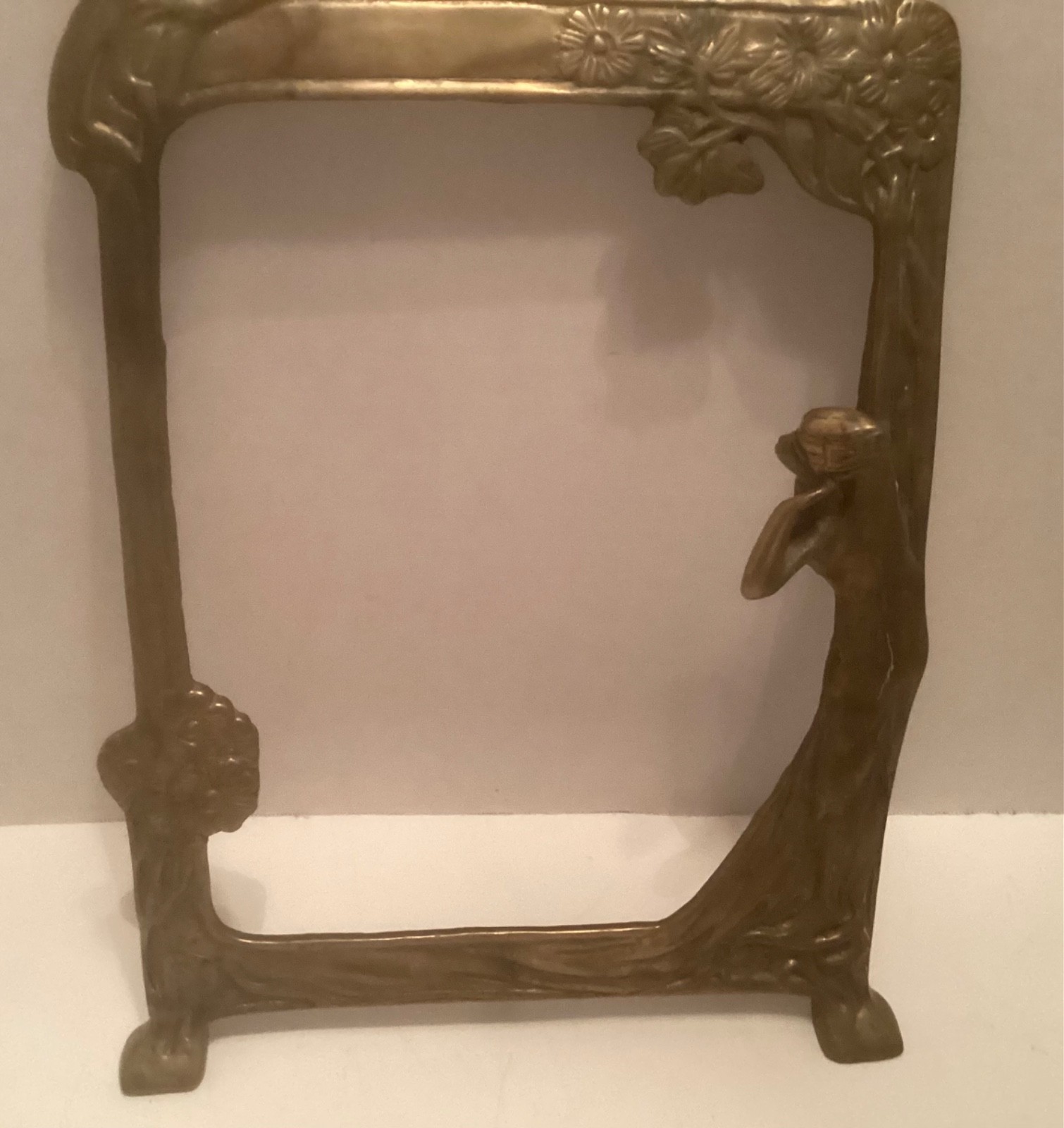 Vtg. Brass Frame Art Nouveau 
