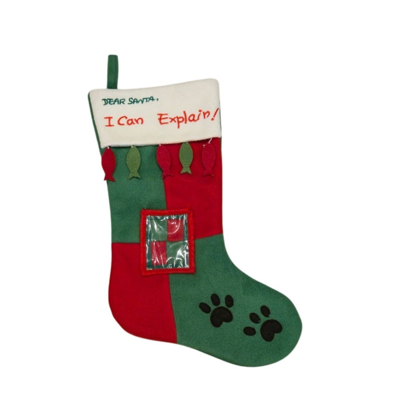 Vintage Christmas photo stocking for Pet 